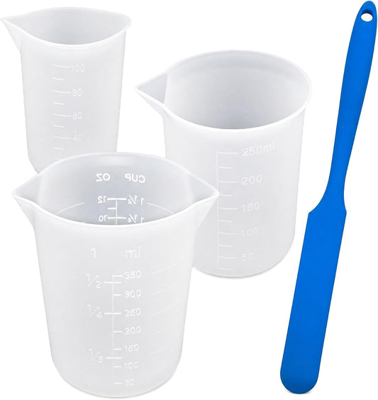 DanziX 3PCS Silicone Cups for Melting Chocolate, Silicone Chocolate Melting Cup Set with 100/250/350ml Capacity, Baking Tools for DIY Chocolate, Butter & Cream Mixing