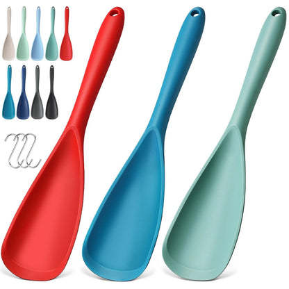 3 PACK Silicone Cooking Spoon Spatula for Nonstick Cookware, Heat‑resistant