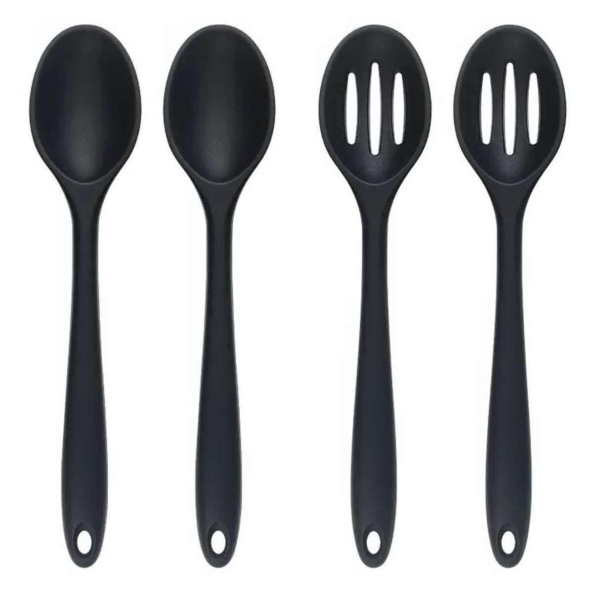 2 Pcs Silicone Spoons,Heat Resistant Mixing Spoons,10in