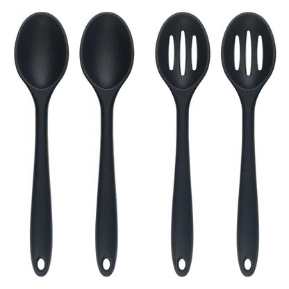 2 Pcs Silicone Spoons,Heat Resistant Mixing Spoons,10in