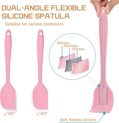 Silicone Spatula, 11 inch Large Rubber Spatula Heat Resistant Seamless One Piece Design Non-Stick Flexible Silicone Scraper for Cooking, Baking, Mixing Tool (4-Piece)