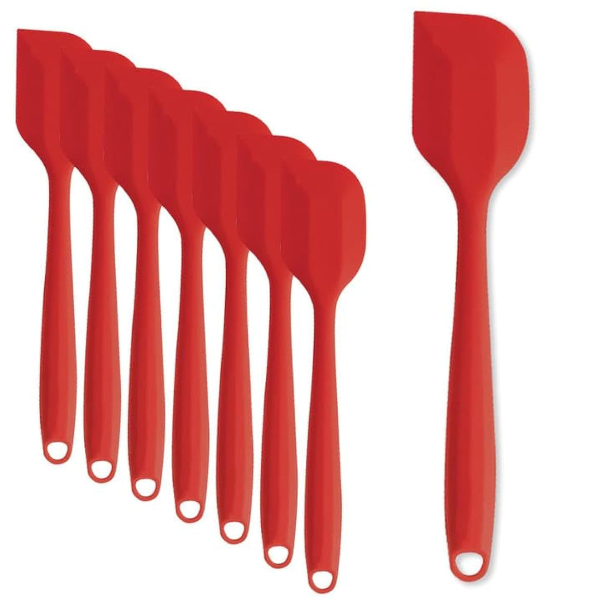 KAKAMINA Silicone Spatula Set, 8 Pack 11 Inch, Sturdy Steel Core