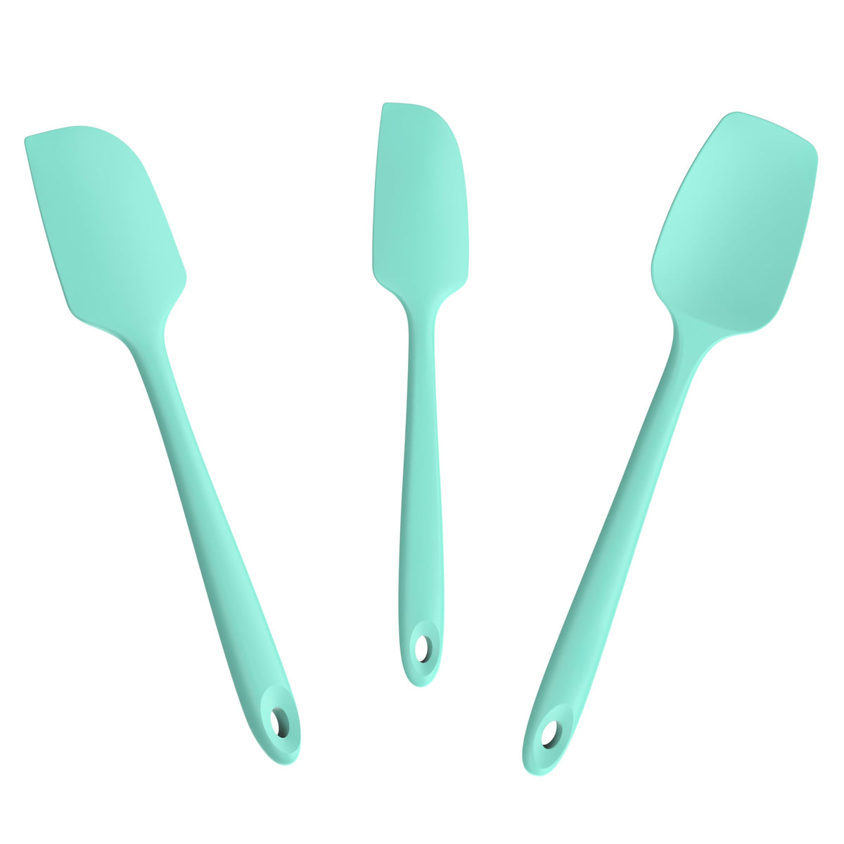 Doosu 600°F Heat Resistant Silicone Spatula Scrapers (Set of 4, Multi-3)
