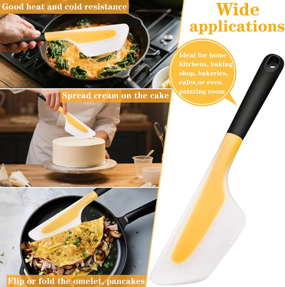 Silicone Omelette Spatula Turner, 13Inch Flip Fold Omelet Turner