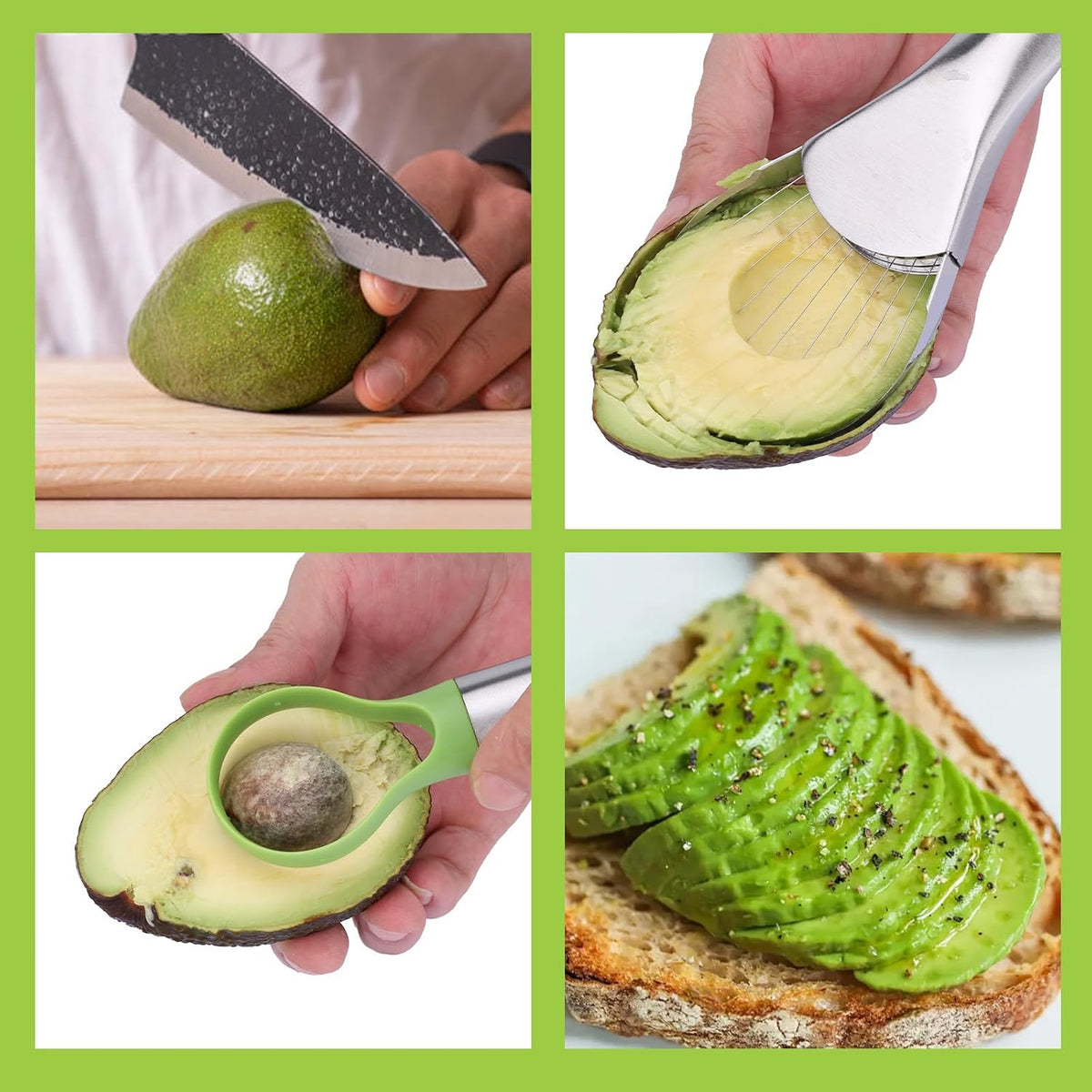 2-in-1 Avocado Pitter and Slicer Stainless for Sandwiches Salads