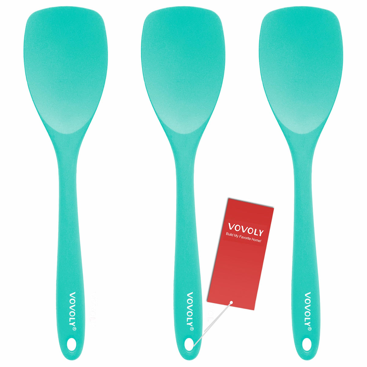 Vovoly Silicone Spatula Spoon Set, 11 IN, Assorted, Spoonula Heat Resistant