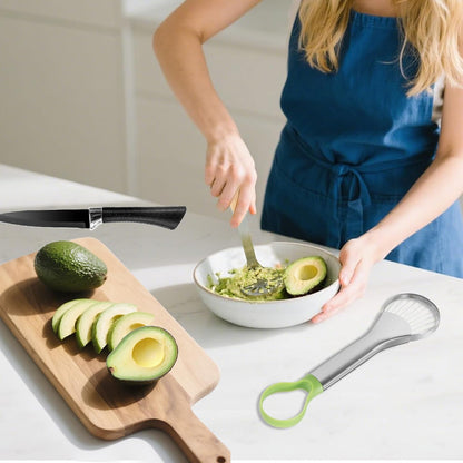 3-in-1 Avocado Slicer Tool Set – Stainless Steel Avocado Cutter, Masher & Peeler, Multi-Function Kitchen Gadget for Guacamole, Salads & Food