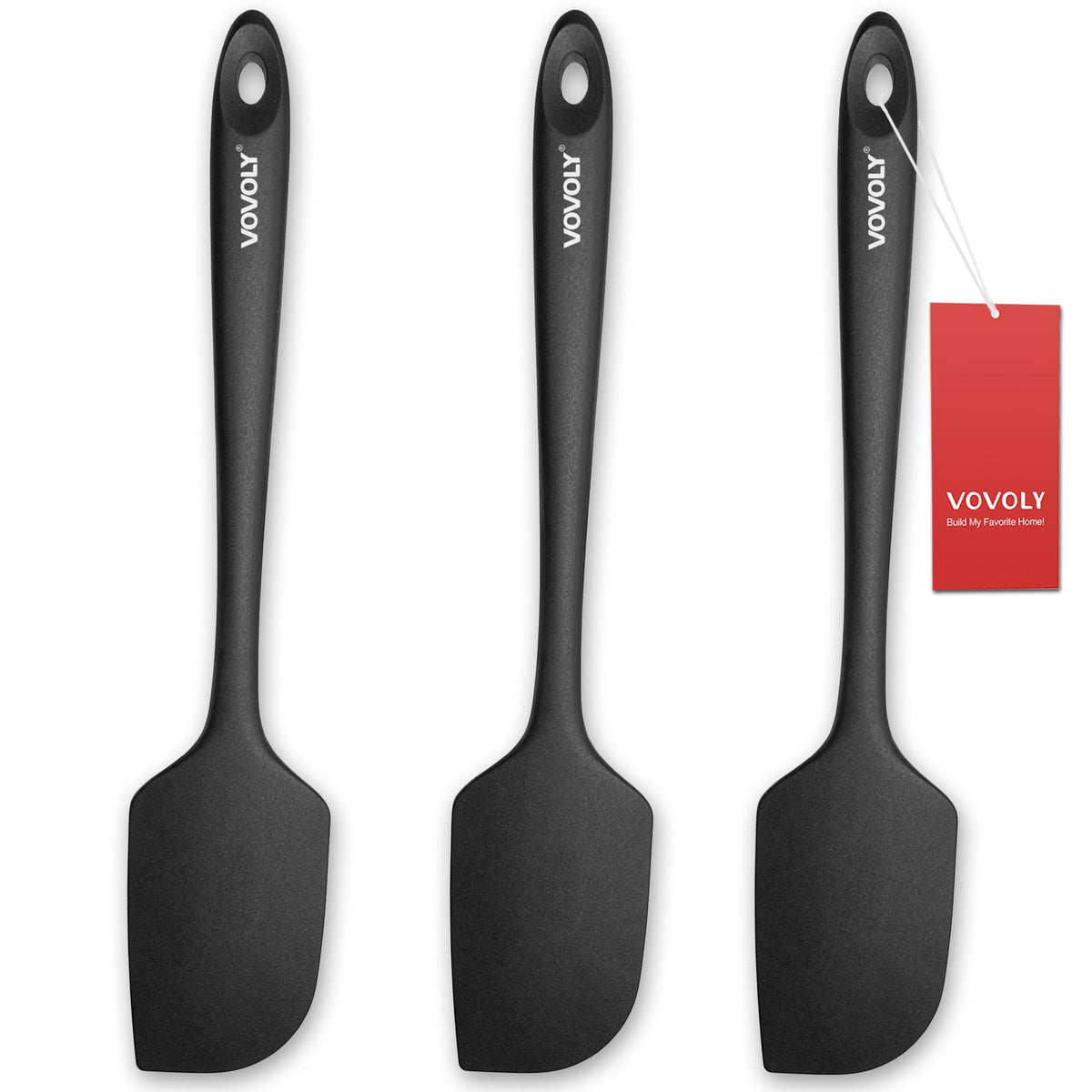3 Pack Large Silicone Spatula for Kitchen,600°F Heat resistant Rubber Spatulas for Baking,Cooking, Scraping,and Mixing,Non Stick Kitchen Utensils, BPA Free, 11.2 IN, Khaki