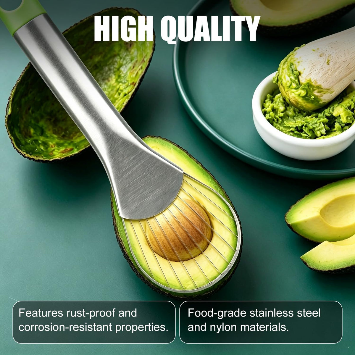 2 in 1 Stainless Steel Avocado Slicer and Pitter Tool