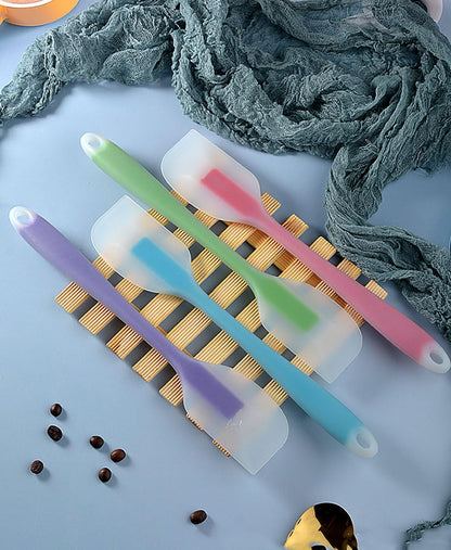 5PCS Silicone Spatula Set Heat Resistant Cake Cream Butter Spatulas Mixing Batter Scraper Non-Stick Flexible Baking Cooking Tool BPA-Free