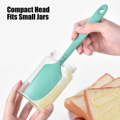Doosu Silicone Small Spatula, 600°F Heat Resistant Mini Scraper (Aqua Sky)