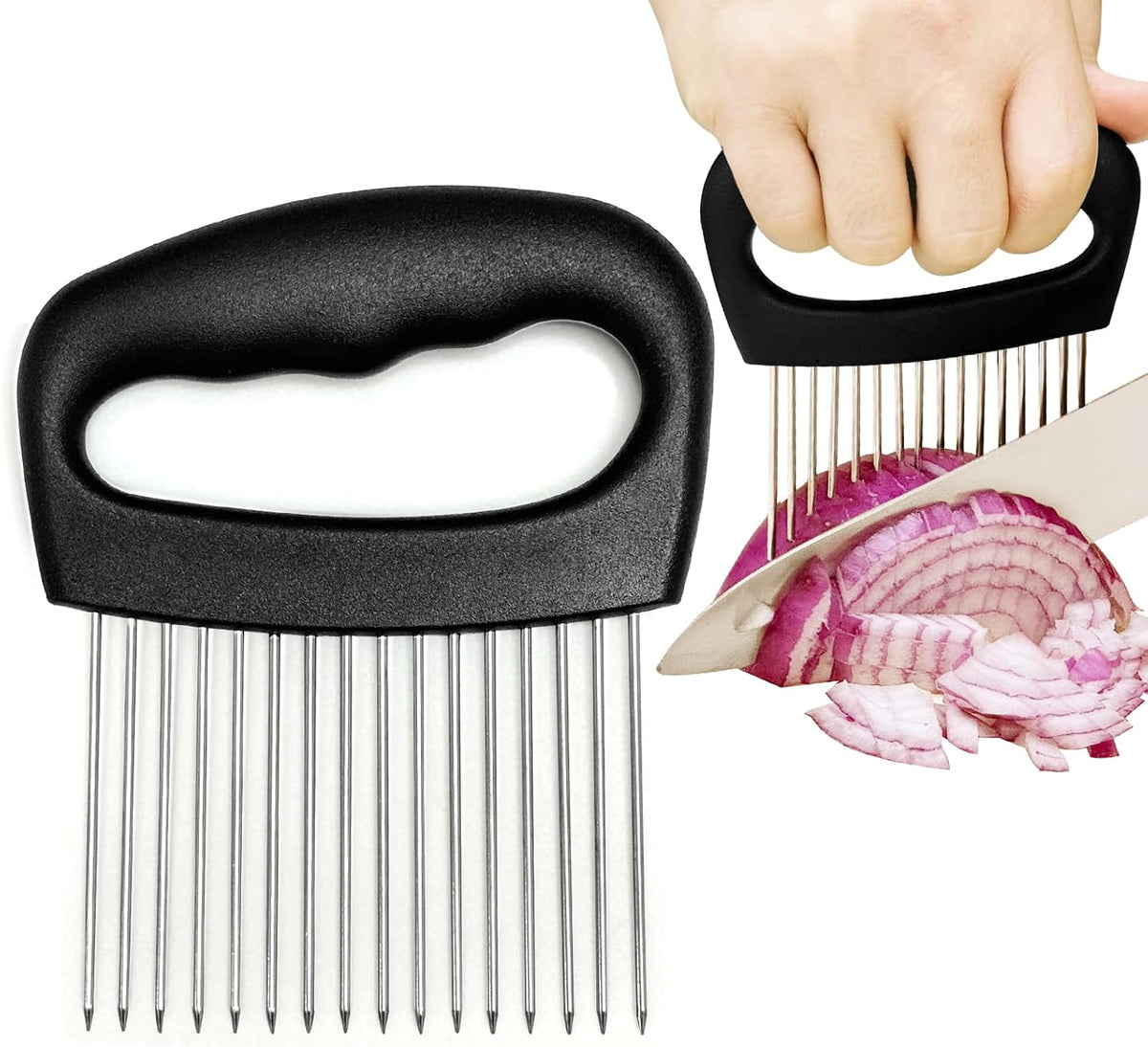 Extra-Large Onion Slicer – 304 Steel 16-Needle Cutter for Kitchen
