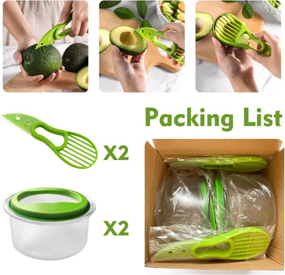 2 Pack Guacamole Keeper, 4-Cup For Guacamole, Fruit, Salad Storage
