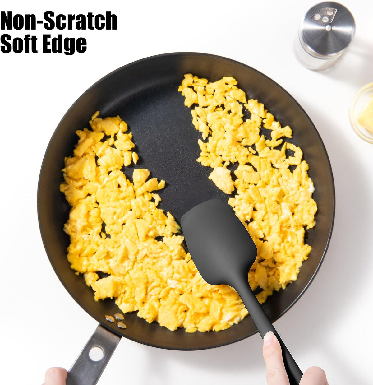 Doosu 600°F Heat Resistant Silicone Spatula Scrapers (Set of 4, Multi-3)