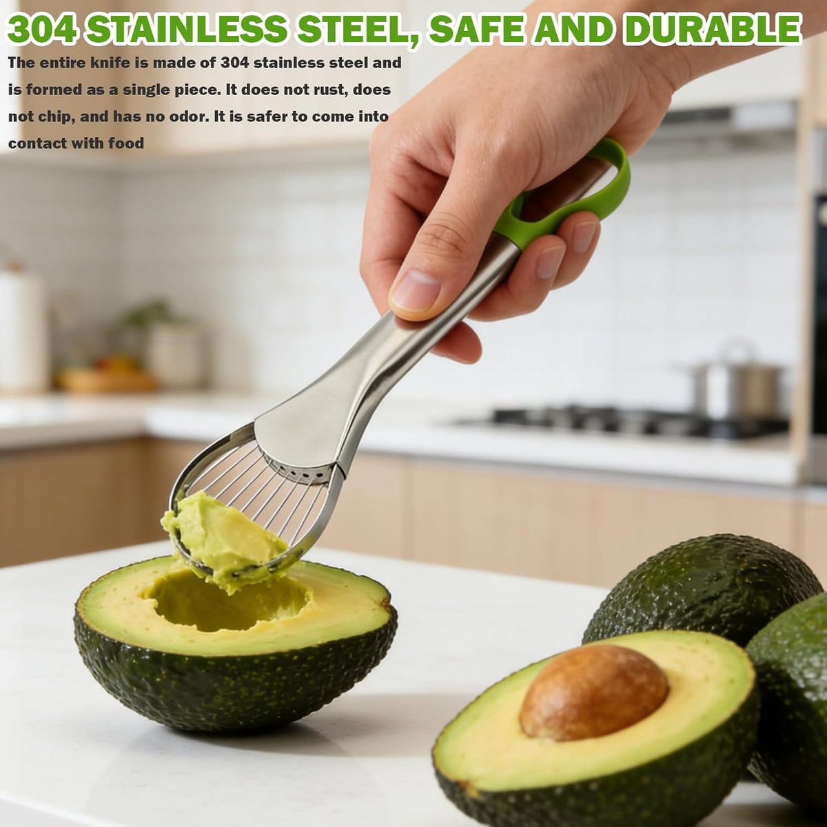 2-in-1 Avocado Slicer Pitter Cutter and Stainless Tool