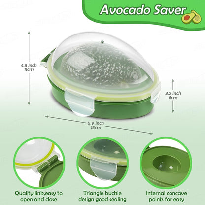 SABLUE Avocado 4-Piece Set: Multi-Function Slicer Tool, Saver, Wheat Straw Cutting Board & Sandwich Container, Dishwasher Safe, BPA-Free Storage for Slicing, Pitting, Fresh Keeping Meal Prep S0059