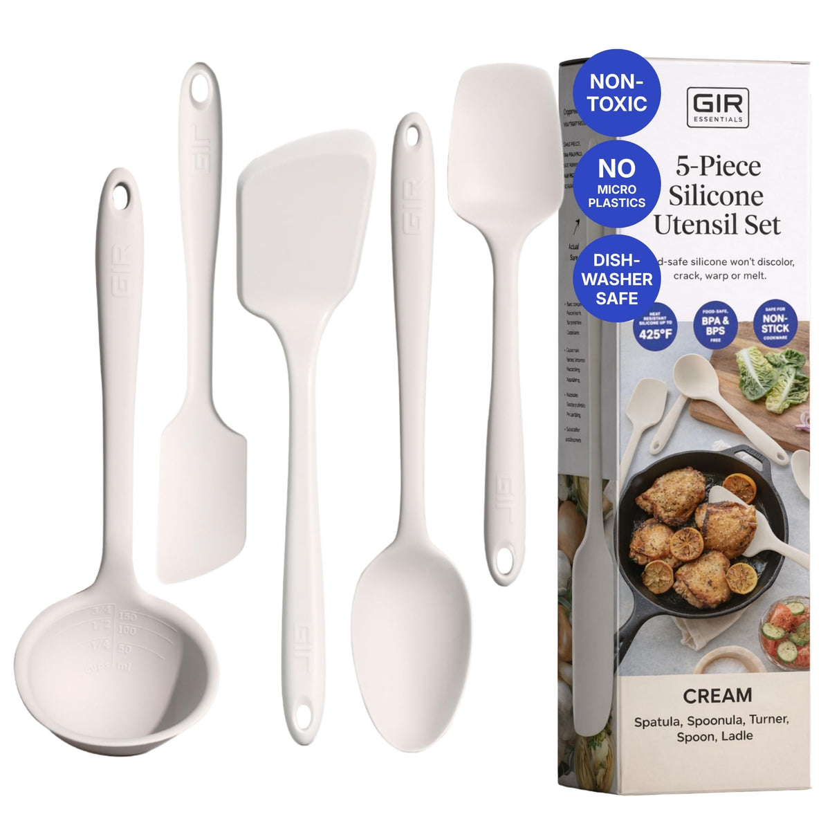 GIR: 5-Piece Silicone Essentials Kitchen Utensils Set – Rose