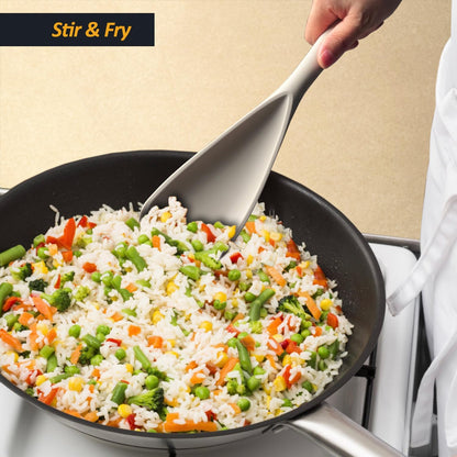 Silicone Cooking Spoon Spatula For Non-stick Cookware,12.6" Khaki
