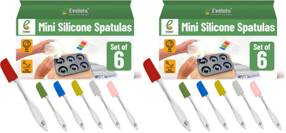 Evelots 6-Piece Mini Spatula Set, Small Silicone Spatulas for Baking