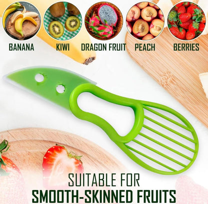 Avocado Peeler 3 in 1 Tool - Hassle-free Avocado Slicer, Pitter & Scooper - Kitchen Gadget for Hass Avocados - Easy to Use, Plastic Avocado Knife, Green - Must-Have Avocado Accessory!