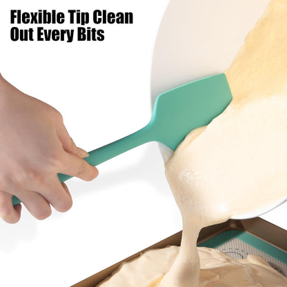Doosu 600°F Heat Resistant Silicone Spatula Scrapers (Set of 4, Multi-3)