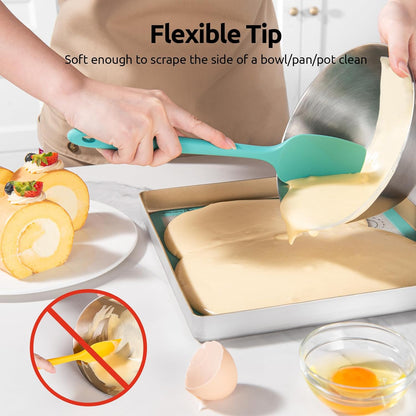 U-Taste Silicone Spatula Set 600°F High Heat Resistant, 4-Pcs, Multicolor