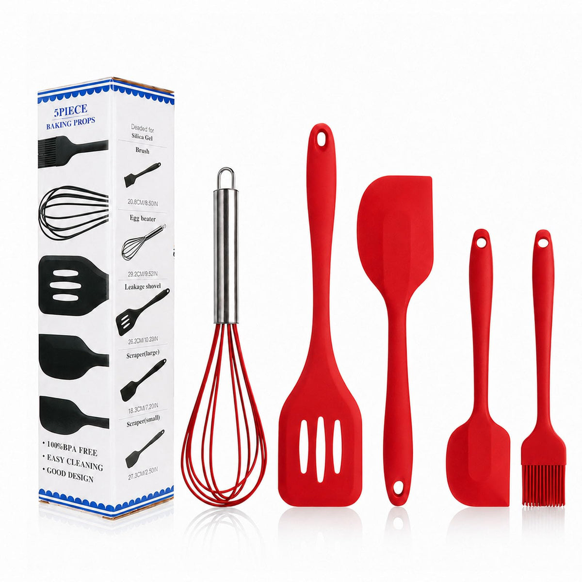 Silicone Spatula Kitchen Utensils Set Heat Resistant Mini 5 Pcs, Black