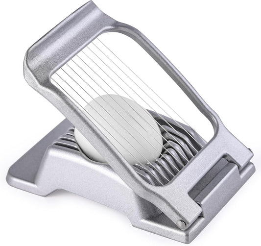 Multipurpose Heavy Duty Aluminium Egg Slicer, Stainless Steel Wire, Sliver