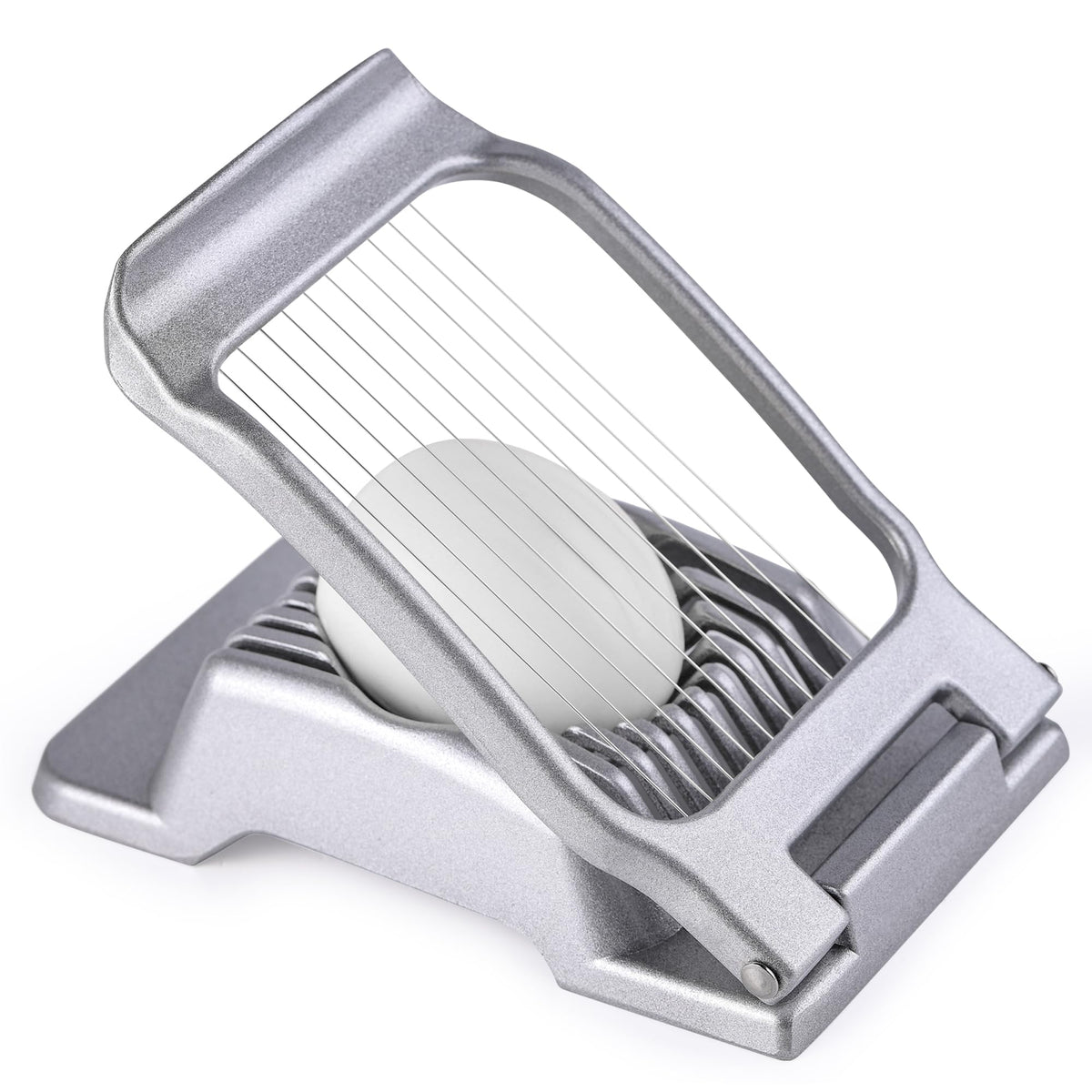 Multipurpose Heavy Duty Aluminium Egg Slicer, Stainless Steel Wire, Sliver