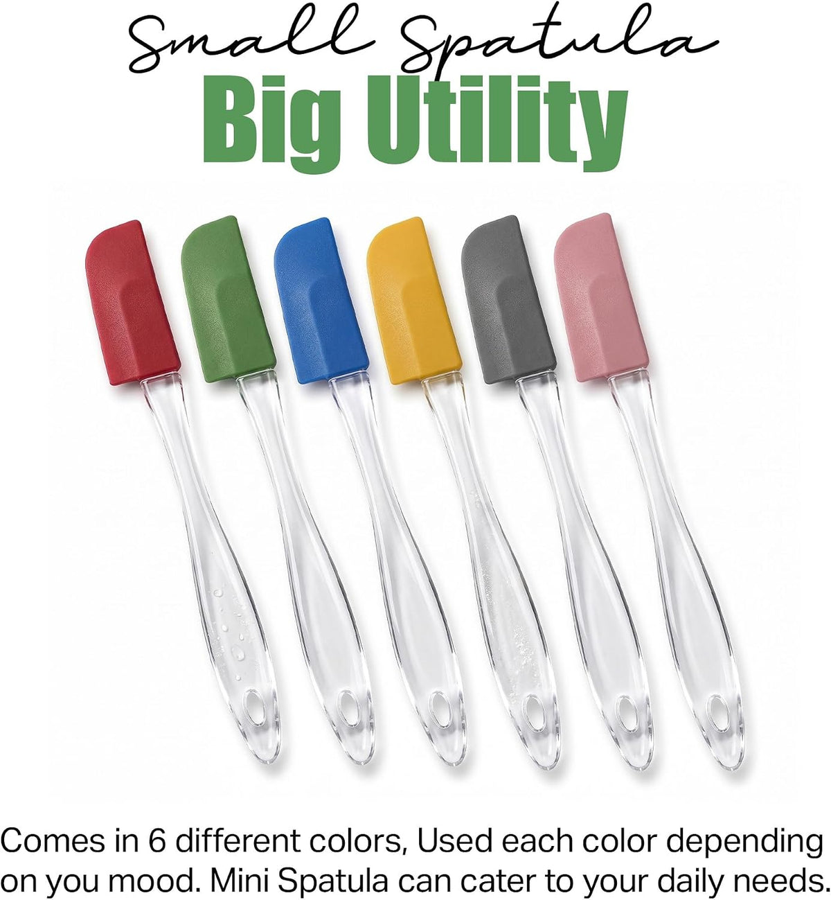 Evelots 6-Piece Mini Spatula Set, Small Silicone Spatulas for Baking