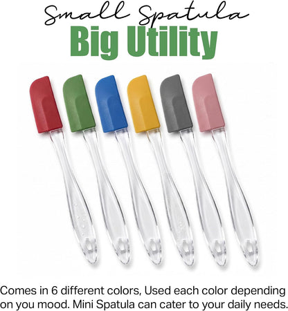 Evelots 6-Piece Mini Spatula Set, Small Silicone Spatulas for Baking