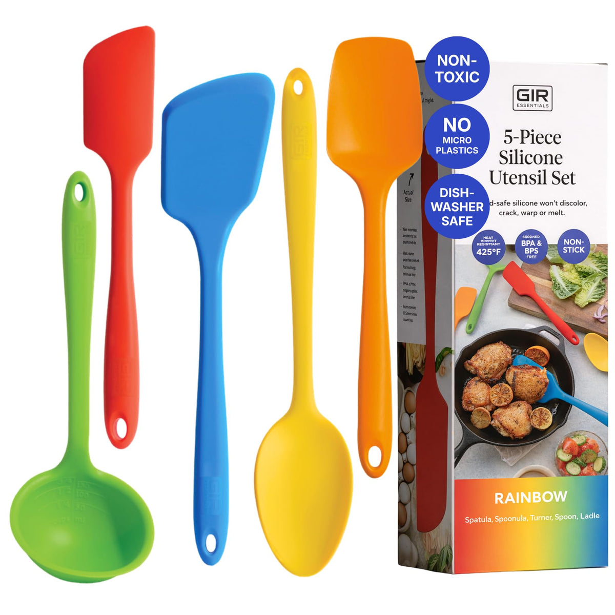 GIR: 5-Piece Silicone Essentials Kitchen Utensils Set – Rose