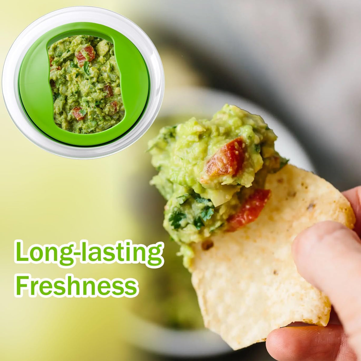 2 Pack Guacamole Keeper, 4-Cup For Guacamole, Fruit, Salad Storage