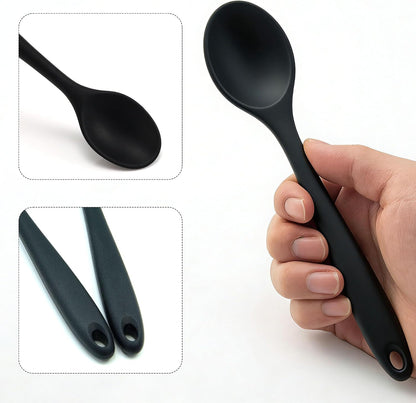2 Pcs Silicone Spoons,Heat Resistant Mixing Spoons,10in