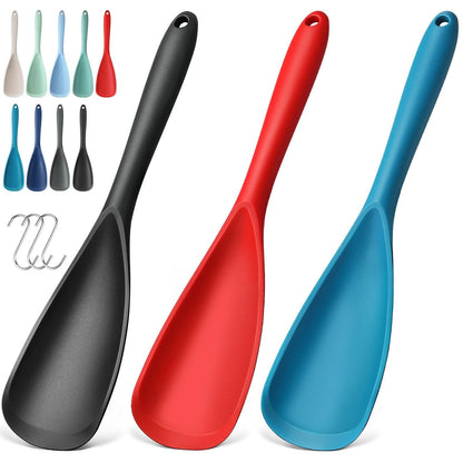 3 PACK Silicone Cooking Spoon Spatula for Nonstick Cookware, Heat‑resistant