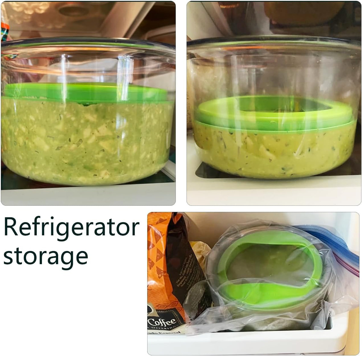 2 Pack Guacamole Keeper, 4-Cup For Guacamole, Fruit, Salad Storage