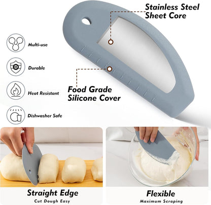 Sourdough Starter Kit, Sourdough Bread Baking Supplies, 35oz Sourdough Starter Jar, Silicone Banneton Bread Proofing Basket Set with 9" Round & 10" Oval,Artisan Bread Baking Tools,Silicone Bread Sling