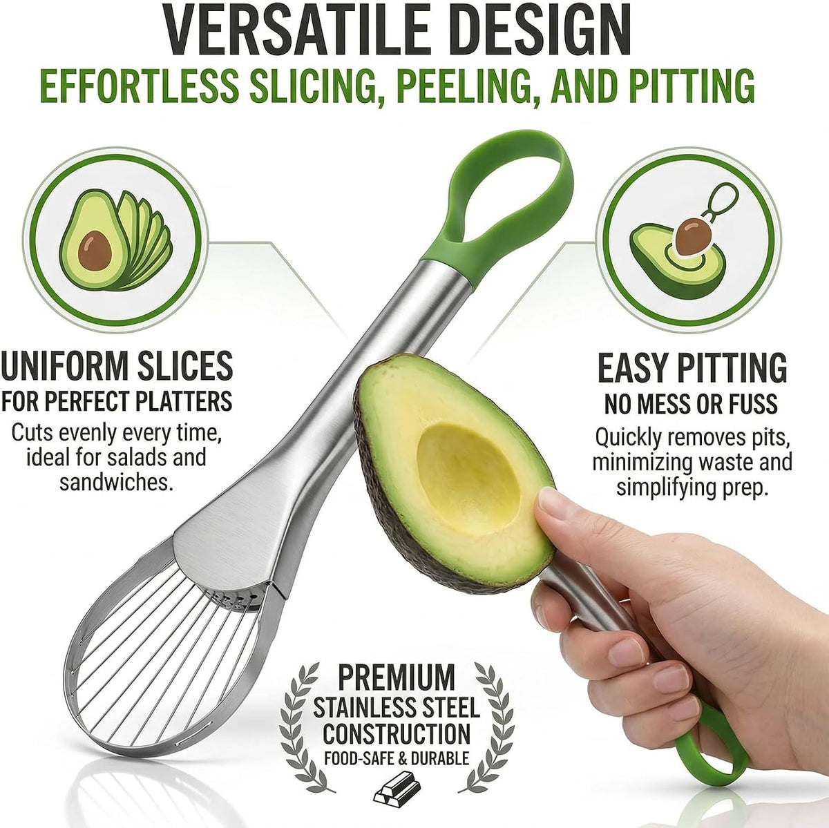 Avocado Cutter Tool 2 in 1 Pitter Slicer