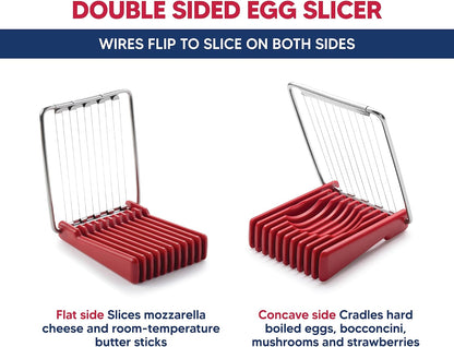 HIC Kitchen Double-Sided Egg Slicer, 18/8 Stainless Steel Wires