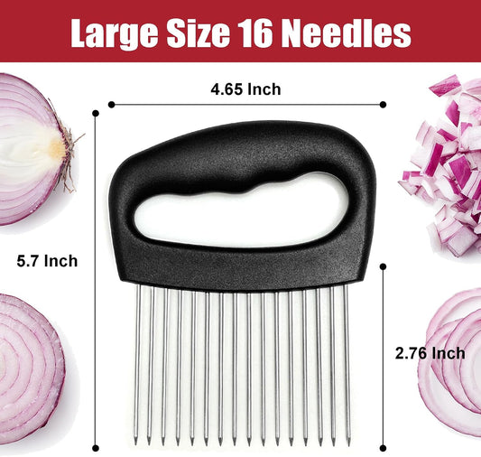 Extra-Large Onion Slicer – 304 Steel 16-Needle Cutter for Kitchen
