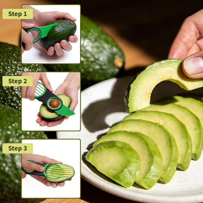 3 in 1 Avocado slicer,dishwasher safe(Green)