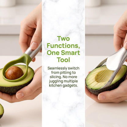QPQ 2-in-1 Avocado Slicer & Pitter, Stainless Steel Kitchen Tool