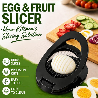 NOVANO Stainless Steel Wire Egg Cutter, Hard Boiled Egg Slicing Gadget, Egg Salad Making Tool, Versatile Kitchen Accessory for Eggs, Avocado, Strawberry, Kiwi Fruit