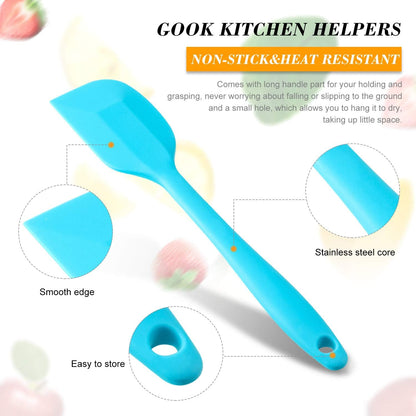 7 Pieces Silicone Spatulas 8 inch Heat-Resistant Spatulas Non-Stick Flexible Scrapers Kitchen Rubber Spatulas for Kitchen Cooking, Baking, Mixing Tools