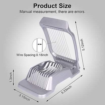 Egg Slicer for Hard Boiled Eggs Egg Cutter Strawberry Slicer Heavy Duty Aluminium Slicer Stainless Steel Wire Multipurpose Egg Slicer Dicer for Soft Fruit Mushroom,Egg Slicer