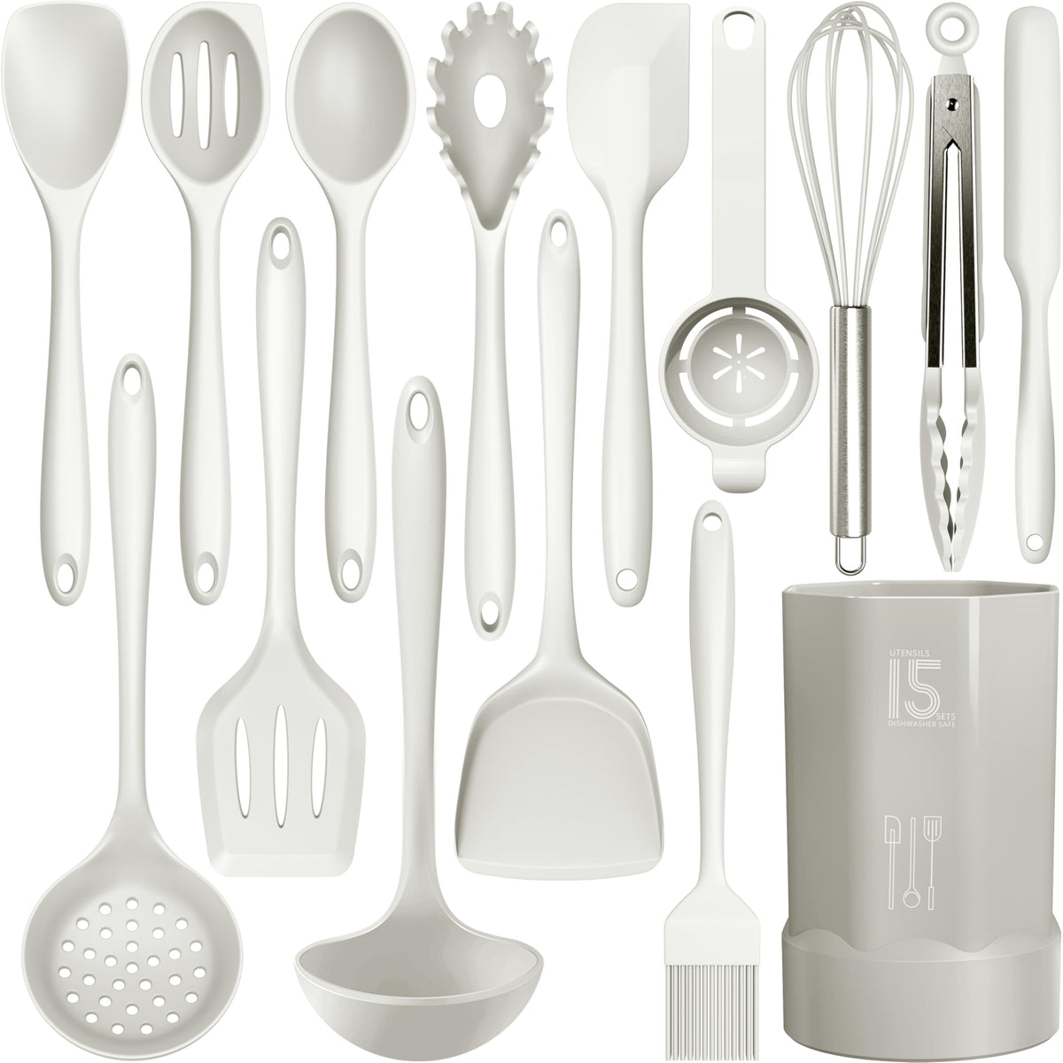 AOTHOD Silicone Cooking Utensils Set - 446°F Heat Resistant Silicone Kitchen Utensils,Spatula,Spoon, Kitchen Utensil Sets Gadgets Tools Set for Nonstick Cookware,Dishwasher Safe BPA FREE (Multicolor)