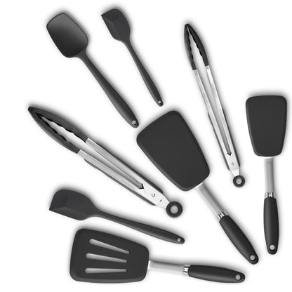 3-Piece Silicone Spatula Set, 600°F Heat Resistant, Black