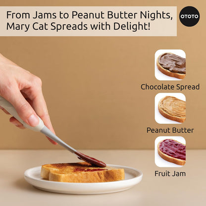 OTOTO Jar Scraper Spatula - Silicone Scraper, Cute Kitchen Accessories, Unique Fun Cooking Kitchen Gadgets for Foodies - BPA-free & 100% Food Safe (Mary Cat)
