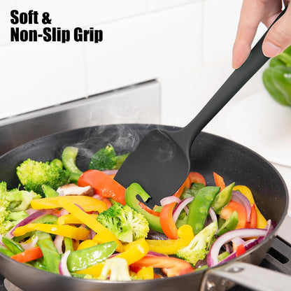 Doosu 600°F Heat Resistant Silicone Spatula Scrapers (Set of 4, Multi-3)