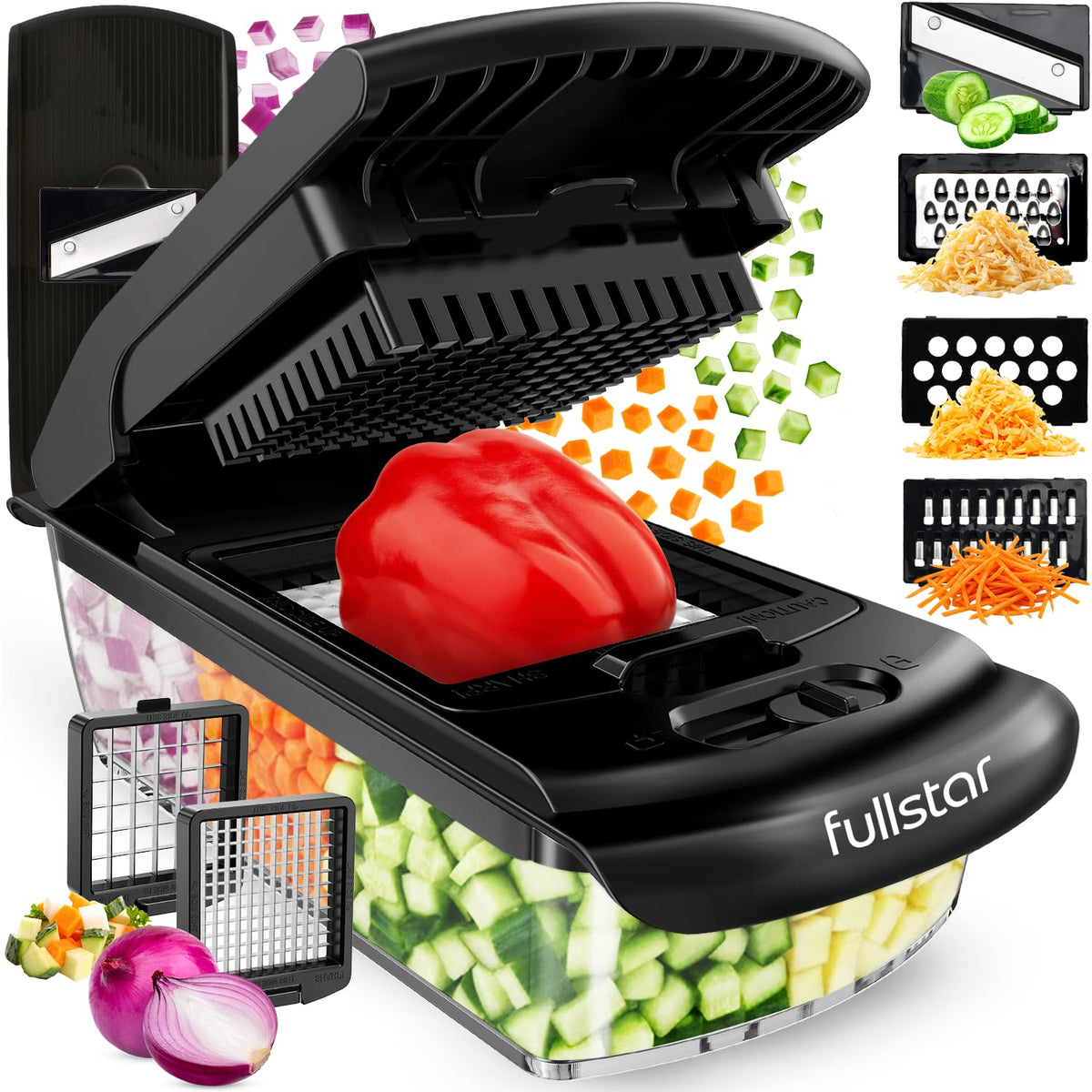 Fullstar Pro Original Vegetable Chopper & Spiralizer, All-in-1 Kitchen Tool